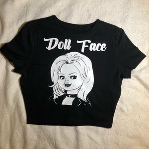 Doll face Tiffany bride of chucky crop top shirt